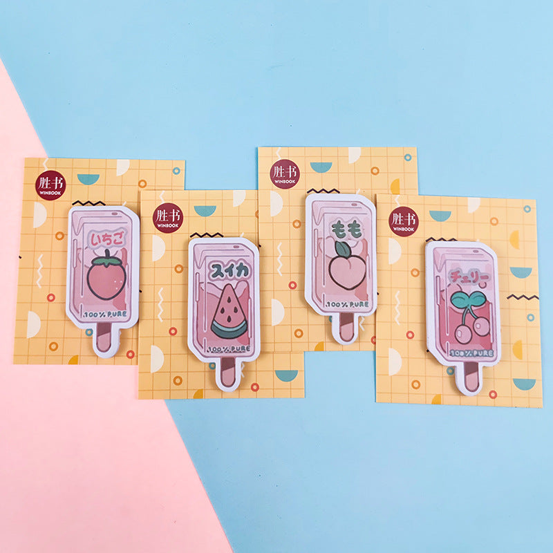 Wholesale  10 PCS creative cartoon super sticky fruit popsicle sticky notes